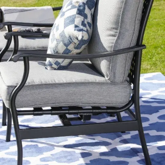 2pc Steel Outdoor Patio Accent Chairs - Lokatse
 image {2}