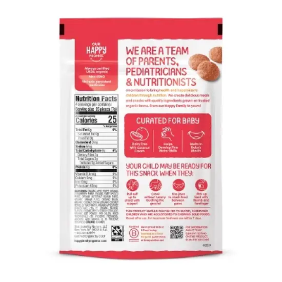 HappyBaby Creamies Strawberry Butternut Squash Freeze Dried Baby Snacks - 1oz image {1}