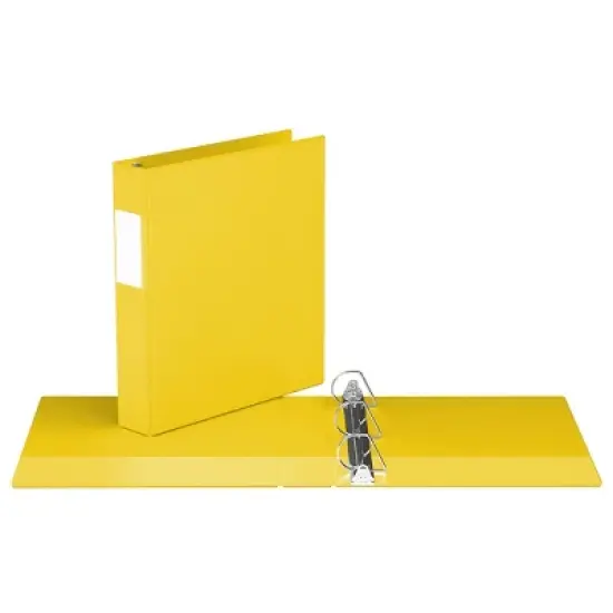 Davis Group 6pk 1.5" Premium Economy Angled D-Ring Binder Yellow: Bulk Hard Cover, 350 Sheet Capacity, 2 Pockets image {1}