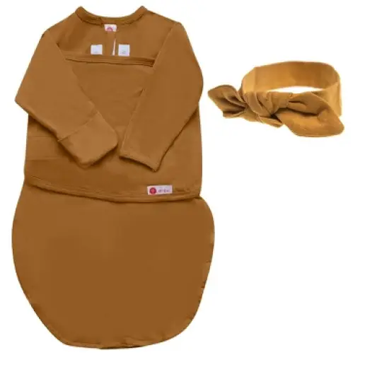 embe Newborn Long Sleeve Swaddle Sack and Bow Headband Set (0-3 months) image {7}