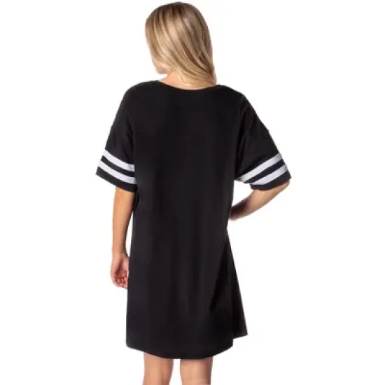 Star Wars Womens' Movie Film Title Logo Nightgown Sleep Pajama Shirt Black image {1}