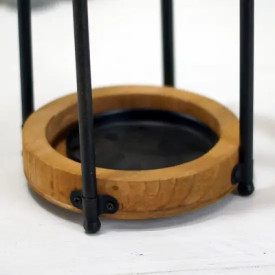 VIP Wood 10 in. Brown Lantern with Top Holder image {3}