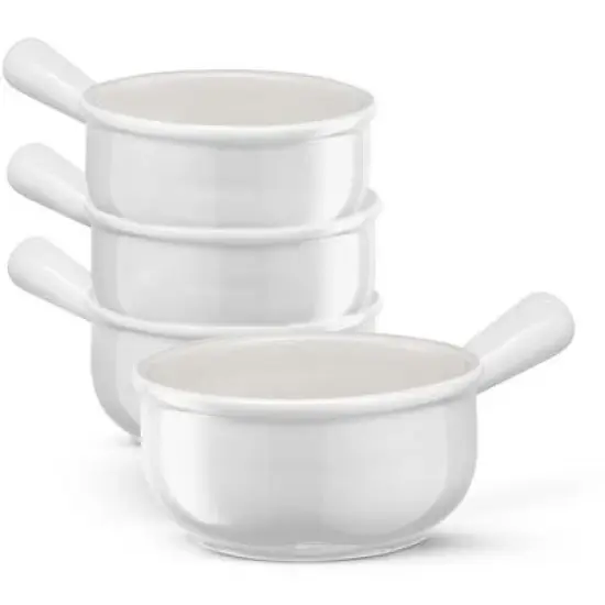 Kook French Onion Soup Crocks, Ceramic Bowls, 18 oz, Set of 4 image {6}