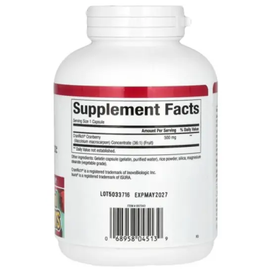 Natural Factors CranRich, Cranberry Concentrate, Super Strength, 500 mg, 180 Capsules image {1}