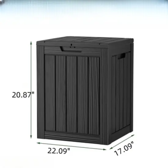 DSVIMOY Deck Boxes, 4-Piece 30 Gal Outdoor Storage Deck Box, Small Patio Storage Bin for Garden Tools, Black, 22.09"*17.09"*20.87" image {2}