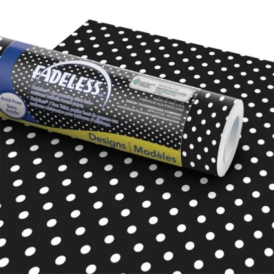 Fadeless Designs Paper Roll, Classic Dots Black and White, 48 Inches x 50 Feet image {4}