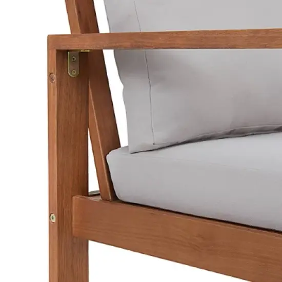 Weston 5pc Eucalyptus Wood Outdoor Set with Chairs & Table - Natural - Alaterre Furniture image {8}