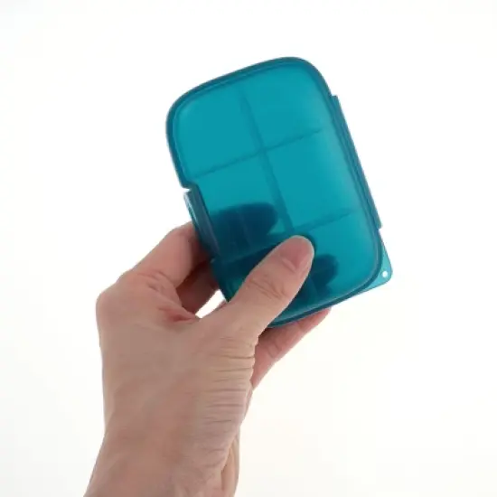 Unique Bargains 6 Grids Single Layer Pill Box with Hanging Rope 1 Pc image {4}