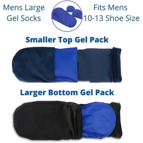 FOMI Hot Cold Therapy Gel Ice Socks | 2 Socks &ndash; Blue, Large Size image {4}