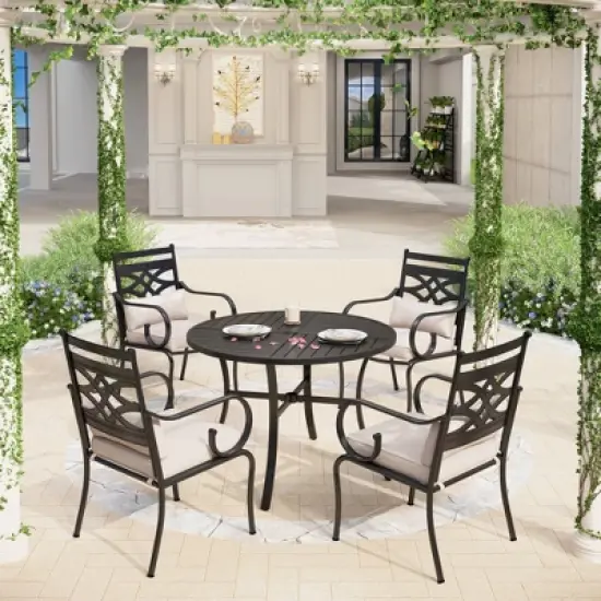 42" Outdoor Stainless Steel Round Dining Table - Captiva Designs image {6}