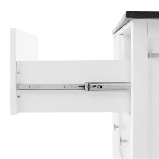 Soren Granite Top Kitchen Island/Cart Black/White - Crosley image {13}