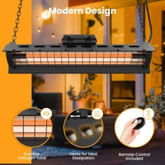 Wall-Mounted Electric Heater Hanging Patio with Light Ceiling Outdoor image {1}