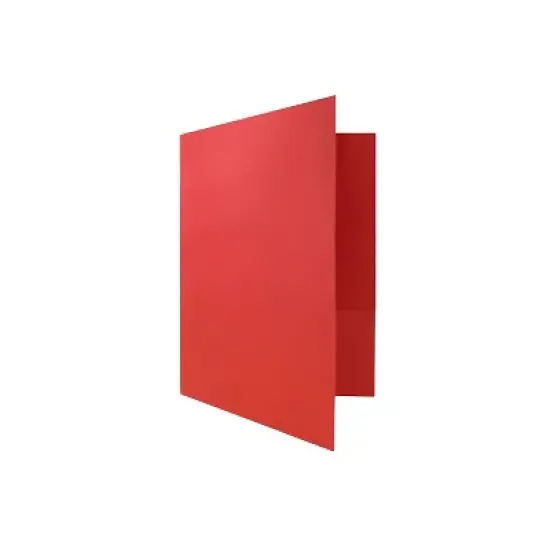 JAM Paper Two-Pocket Textured Linen Business Folders Red Bulk 100/Box (386Lreb) 386LREB image {3}