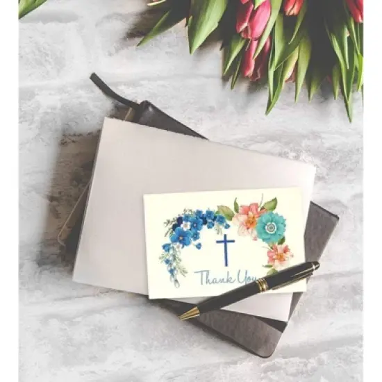 48 Christian Thank You Note Cards for Christening, Communion and Weddings, 4"x6" image {1}