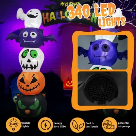 Karl Home 8.2 FT Halloween Inflatables Pumpkin Archway Outdoor Decoration image {6}