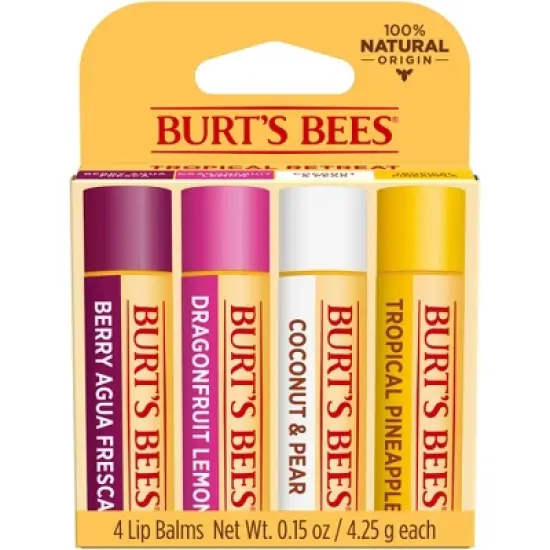 Burt's Bees Moisturizing Lip Balm - Tropical Fruit - 4pk image {9}