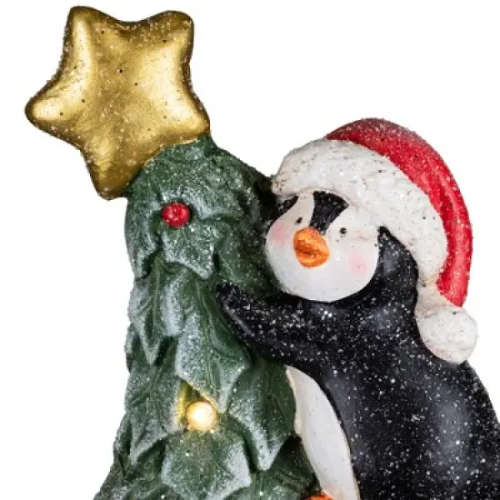 Northlight Lighted Gnome with Penguins Christmas Decoration -17" - Clear LED Lights image {5}