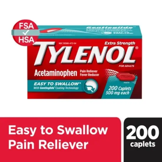 Tylenol Extra Strength Acetaminophen - Easy to Swallow Pain Reliever Caplets - 200 ct image {6}