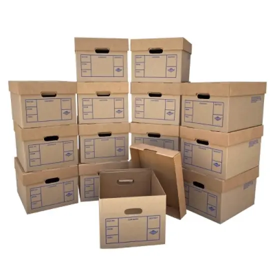 UBMOVE File Boxes 200# Strength, Small, 15" x 12" x 10", 15 Pack image {4}