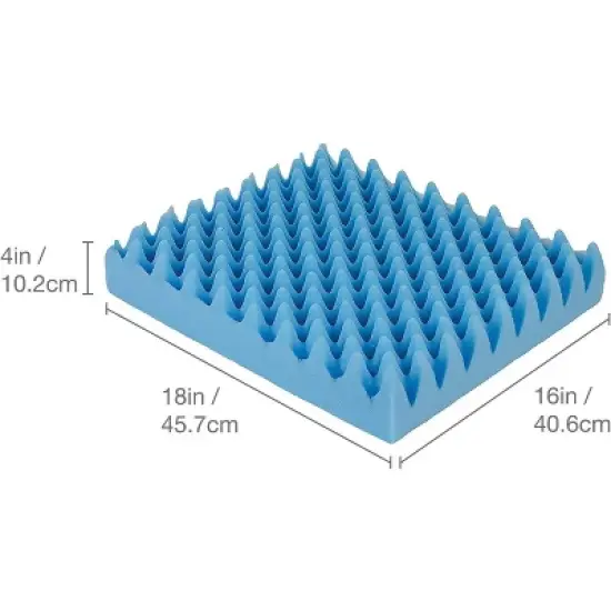 DMI Foam Waffle Cushion For Chair, Egg Crate Cushion Foam Seat Pad, Seat Cushion for Car, Office Chair or Wheelchair Cushion to Relieve Back, Tail image {2}