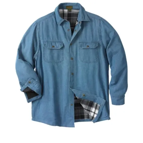Boulder Creek by KingSize Men's Big & Tall Flannel-Lined Twill Shirt Jacket by image {5}