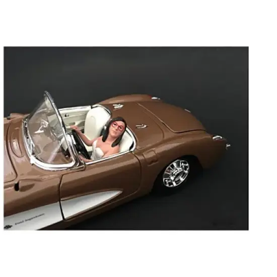 Female Driving Figurine for 1/18 Scale Models by American Diorama image {1}