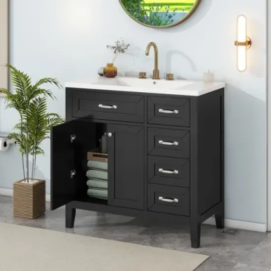 36" Bathroom Vanity with Drawers and Sink - ModernLuxe image {12}