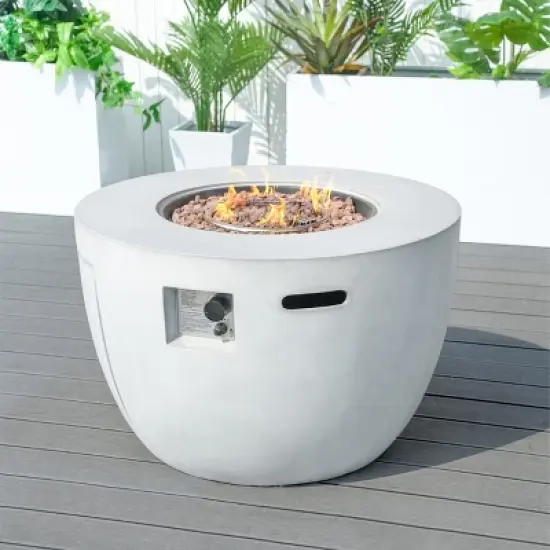 Moda Furnishings 23.8'' H x 36'' W Magnesium Oxide Propane Outdoor Fire Pit Table with Lid image {9}