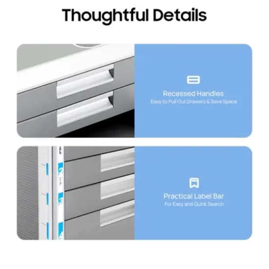 YIYIBYUS File Storage Cabinet with 4 Lockable Drawerswith Document Storage Box image {4}