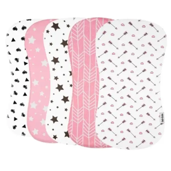 Dodo Babies 5-Pack Baby Burp Cloth with 2 Pacifier Clips and 1 Case image {1}