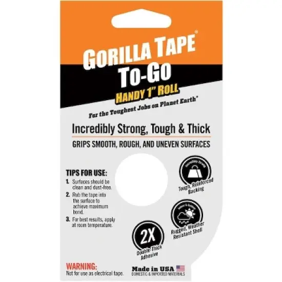 Gorilla Glue  Duct Tape,Black,1 in x 10 yd,17 mil 6100109 image {3}