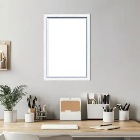 Amanti Art Morgan White Blue Framed Dry Erase Magnetic Board image {5}
