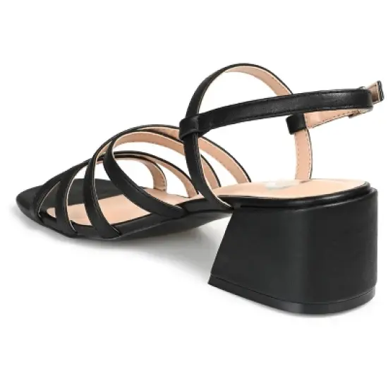 Journee Collection Womens Kempsy Open Square Toe Block Heel Sandals Black 6.5 image {6}