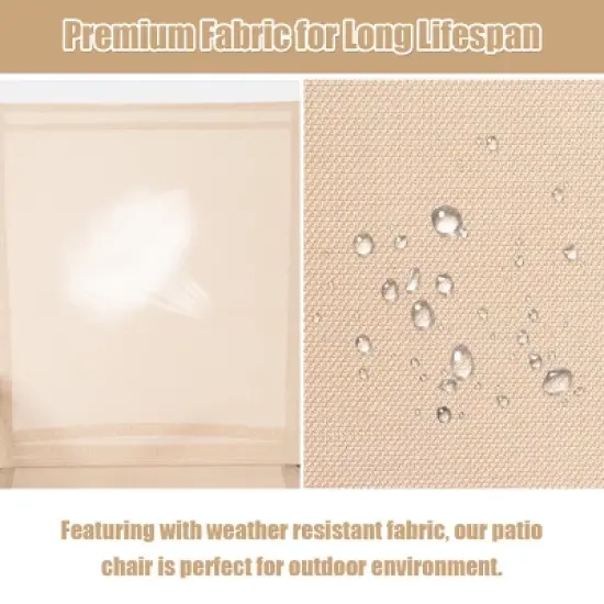 Costway 4PCS Patio Chairs Garden Deck Yard with Armrest Brown/Beige/Gray image {4}