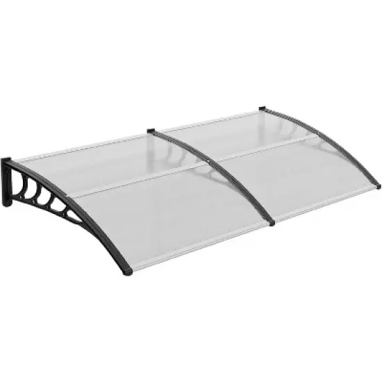 VINGLI Window Awning Door Canopy Exterior, 40" x 80" Awnings (Clear Board & Black Bracket) image {6}