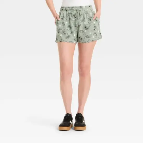 Women's Lilo Graphic Shorts - Green image {3}