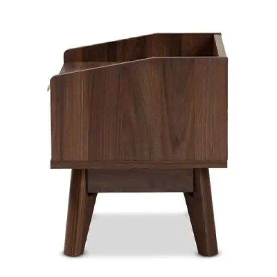 Lena Walnut Finished Wood Nightstand Brown - Baxton Studio image {6}