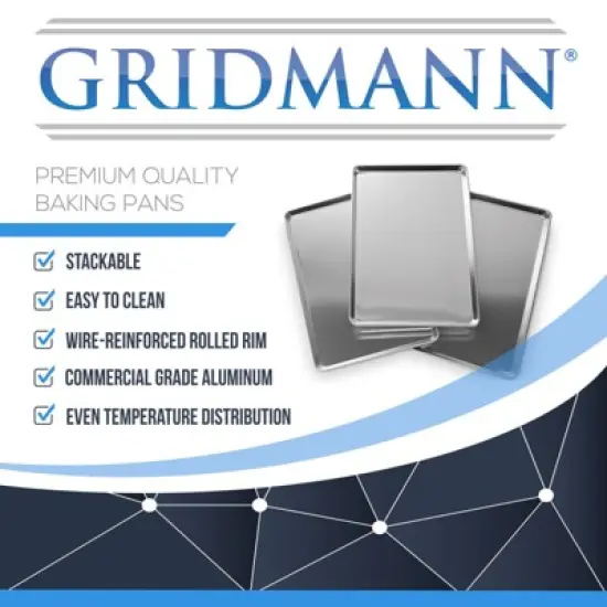 GRIDMANN Commercial Grade Aluminum Cookie Sheet Baking Tray - 12 Pans image {6}