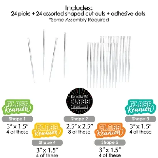 Big Dot of Happiness Still Got Class - Dessert Cupcake Toppers - High School Reunion Party Clear Treat Picks - Set of 24 image {4}
