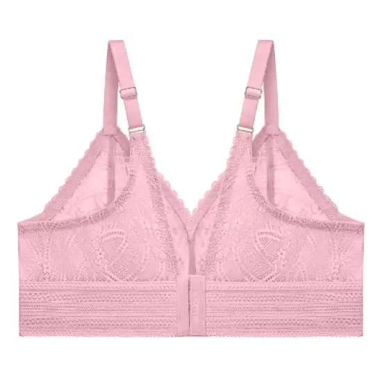 Glamorise Womens Bramour Gramercy Luxe Lace Bralette Wirefree Bra 7012 Mauve image {4}