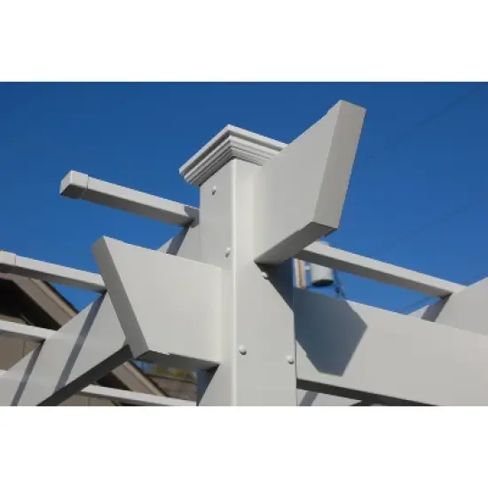 84" Kingston Vinyl Pergola - White - Dura-Trel image {3}