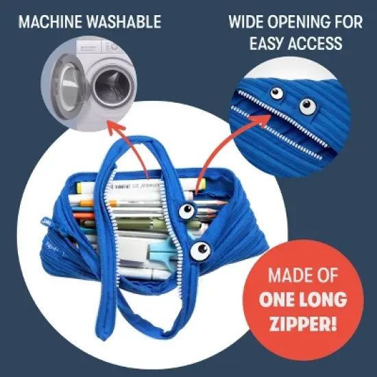 ZIPIT Monster Large Pencil Case, Pencil Pouch for Kids image {2}