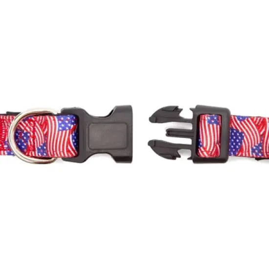 Zodaca 2 Piece Set American Flag Collar and Leash for Medium and Large Dogs image {4}