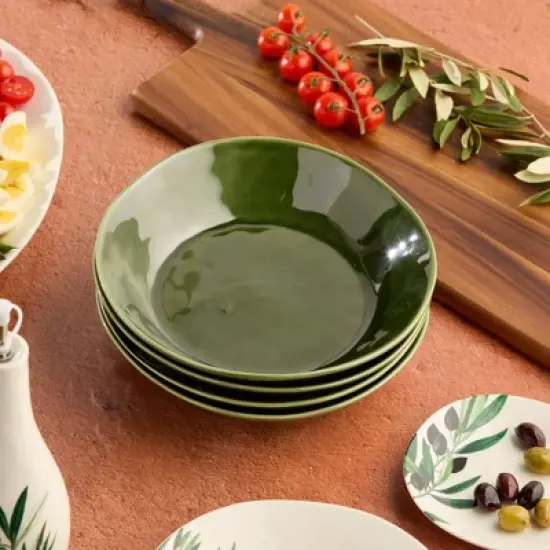 Certified International (Set of 4) 40oz Soup Bowls Verde image {4}