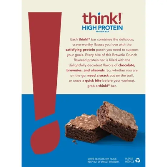 think! High Protein Brownie Crunch Bars image {1}
