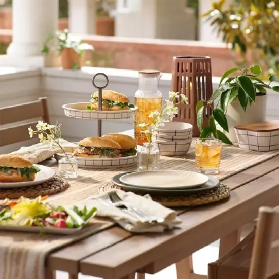 Slat Wood Outdoor Rectangular Dining Table - Natural - Hearth & Hand&trade; with Magnolia image {4}