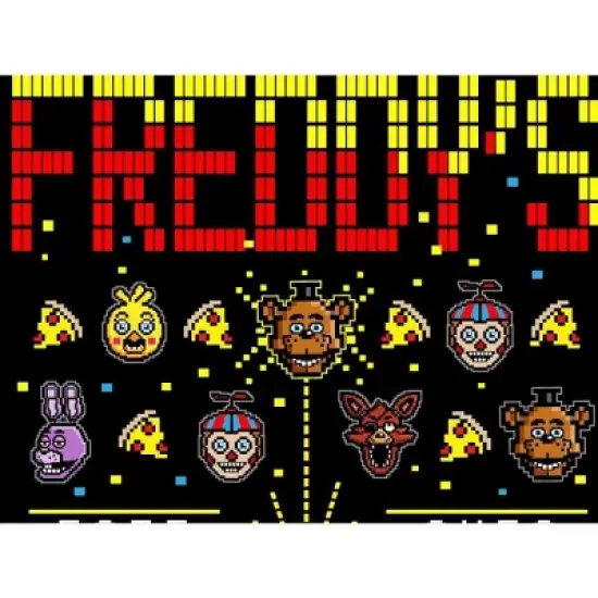 Five Nights at Freddy's Game Over Pixel Art Boy's Black T-shirt image {1}