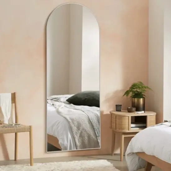 Dabria 64"&times;21" Floor Mirror, Standing Mirror Smooth Arched Top Mirror, Bedroom Living Room Wall Mirror - The Pop Home image {2}