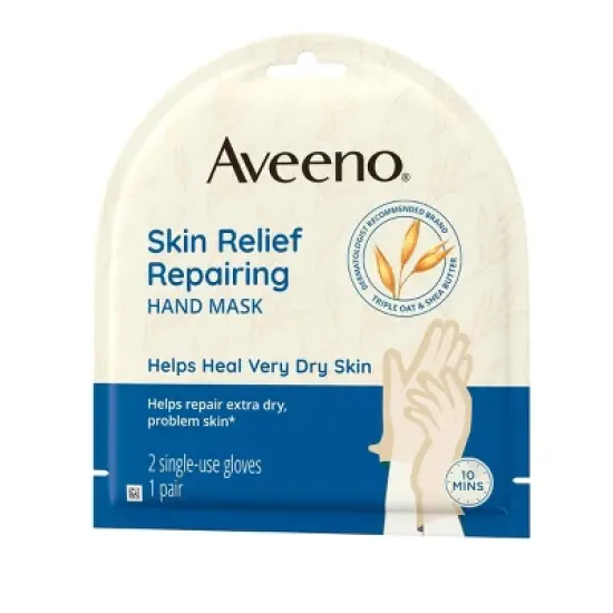 Aveeno Repairing CICA Hand Mask with Prebiotic Oat & Shea Butter for Extra Dry Skin, Fragrance-Free image {3}