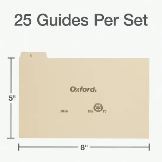 Oxford Index Card Dividers 5" x 8" Manila 25/Pack (B8525) image {1}